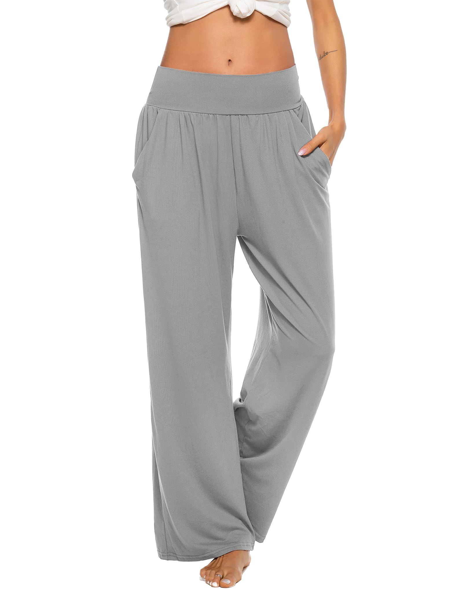 ZJCT Womens Yoga Sweatpants Comfy Loose Casual Wide Leg Lounge Joggers Pants with Pockets