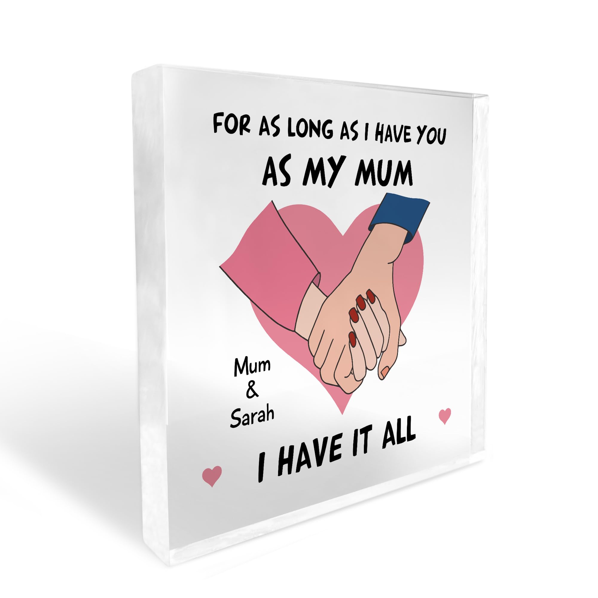 Red Ocean Beautiful Gift For Mum For Mothers Day Birthday Personalised Block Mothers Day Gift For Her Birthday Gift For Mum From Daughter Son Gift For Mum Keepsake