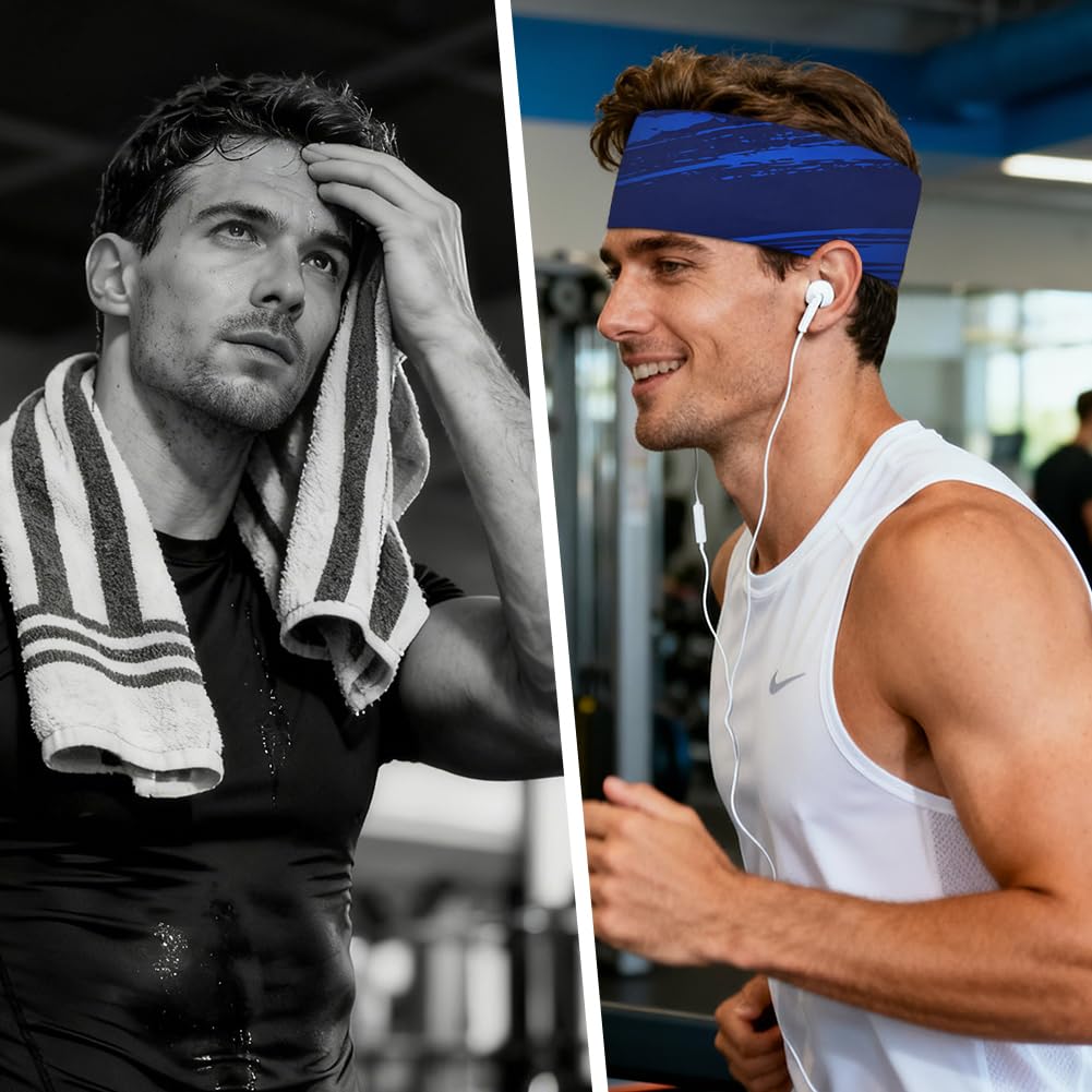 AUYAO Sportowa opaska do włosów, opaska na głowę, unisex sportowa opaska do włosów, miękka szybkoschnąca, oddychająca i wygodna, bieganie, siłownia