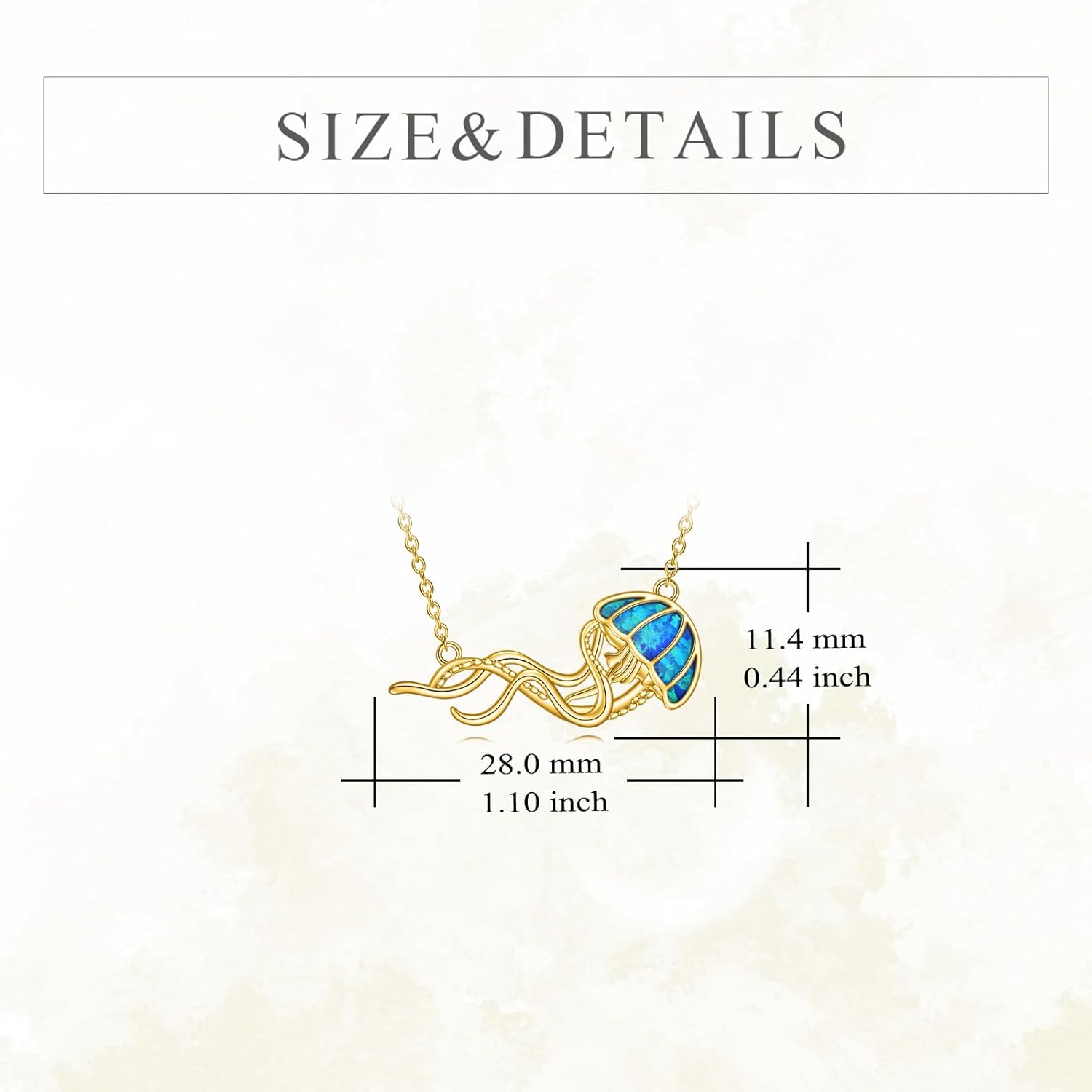 YFN Jellyfish Necklace Sterling Silver Jellyfish Pendant Necklace Blue Opal Jellyfish Jewelry For Women Jellyfish Gifts For Mom - Image 5