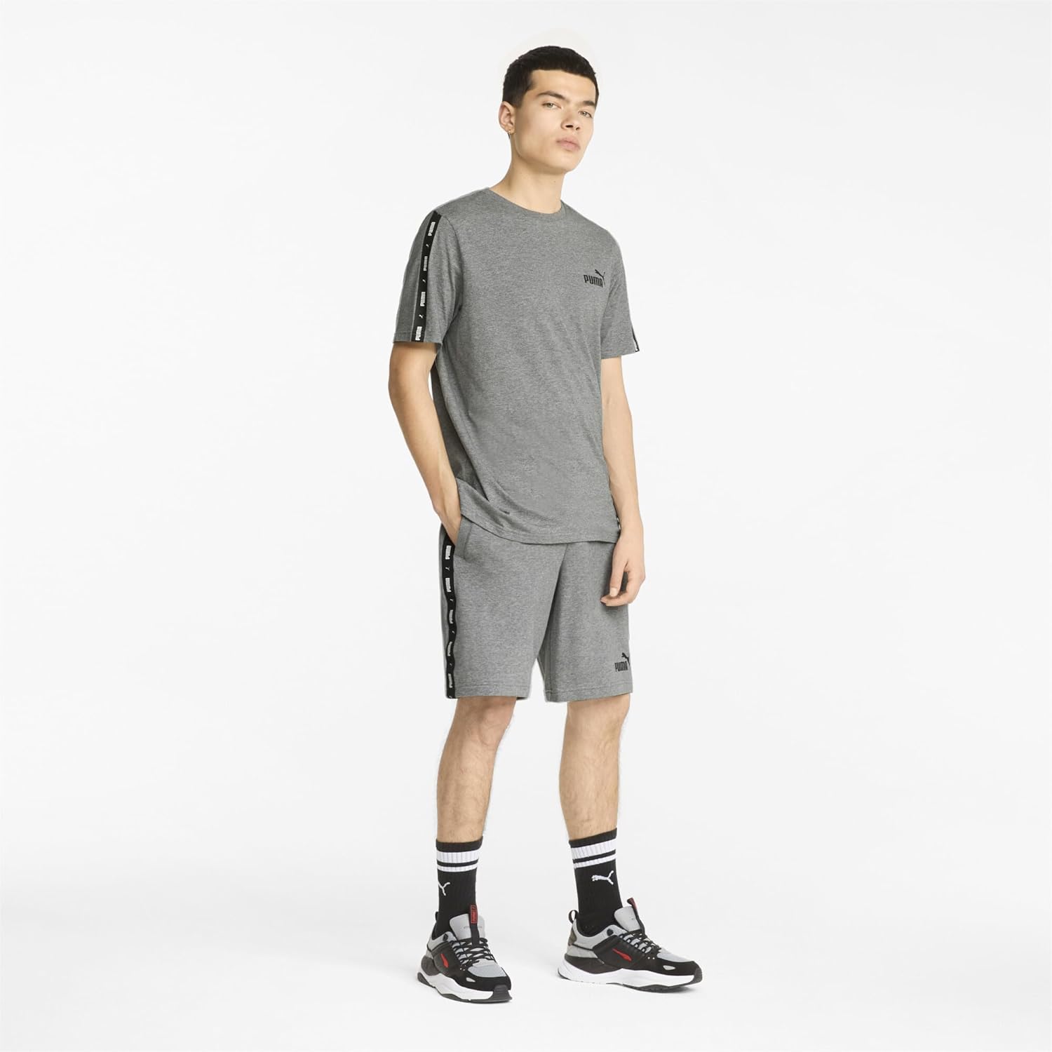 Puma Mens Essentials+ Tape T-Shirt - Image 5
