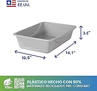 Vista 3 de Petmate Bandeja de arena, azul/gris, pequeña, fabricada en Estados Unidos