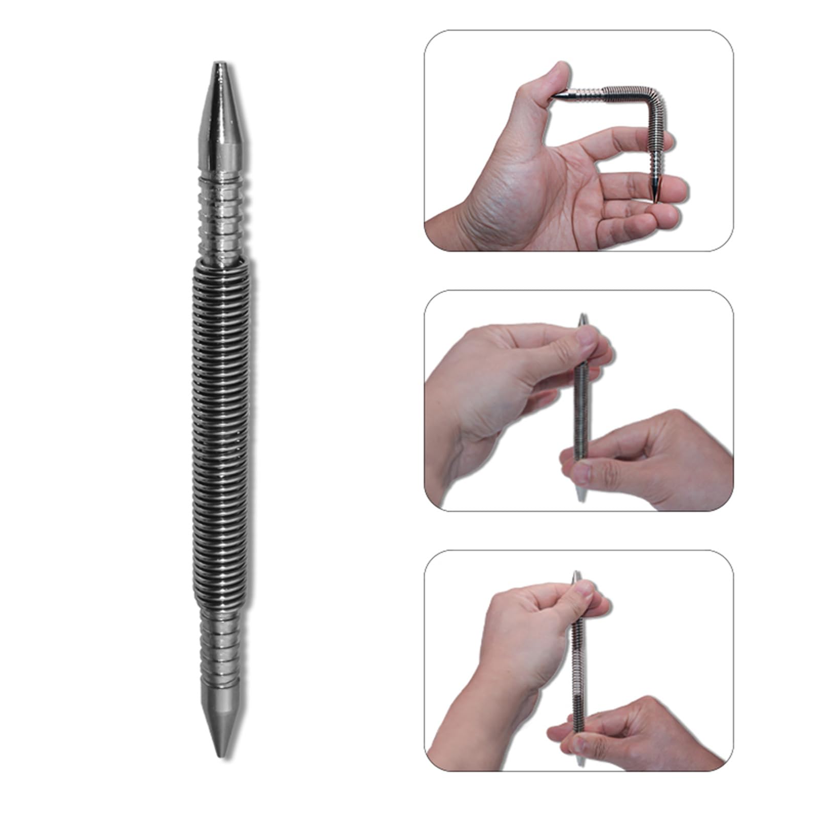 Spring Double End Nail Punch Set Center Hole Punch Spring Loaded Marker Metal Woodworking Drill Bit Door Pin Removal