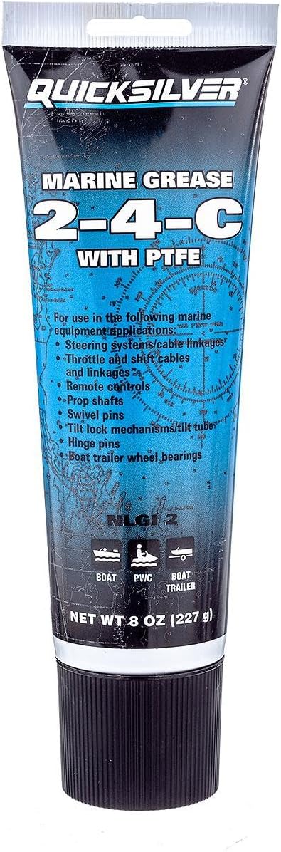 802859Q1 2-4-C Marine Grease with Teflon, Multi-Purpose Marine Lubricant – 8 oz. Tube