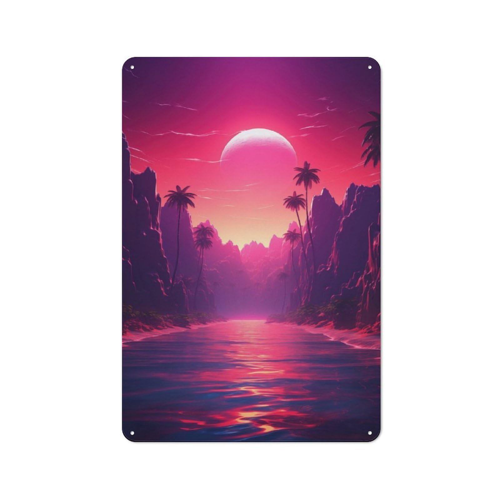 Junmoney Radiant Chromatic Reverie Tin Wall Plaque 30X20cm With For Studio Or Craft Room, For Cooler-Season Styling In Studio And Craft Room
