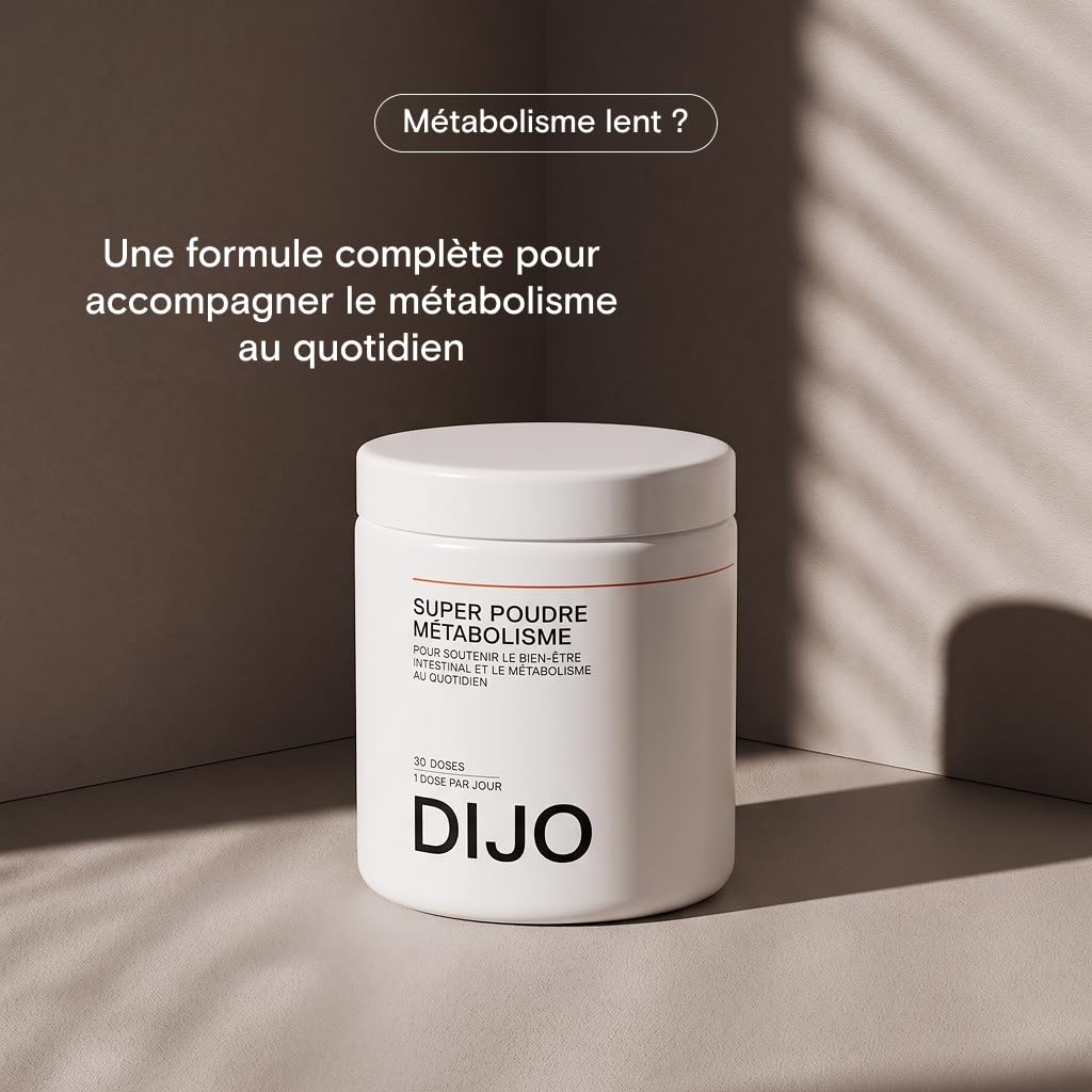 DIJO – Super Poudre Métabolisme & Digestion – Énergie, Réduction de la Fatigue – Équilibre Glucose & Cholestérol – Triphala, Magnésium, Vitamines C & D3 – Vegan – 191,4 g