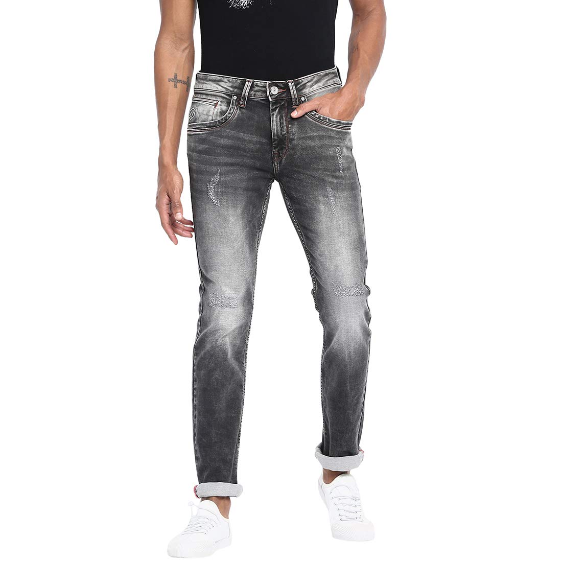 Comodi jeans moderni in misto lino e cotone estivo - azzurro denim