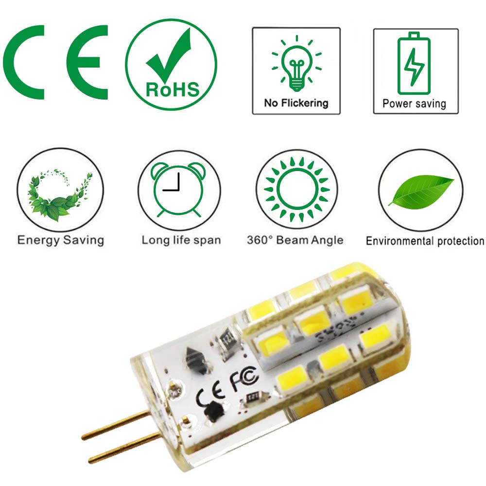 6 Pack G4 LED Bulb Bi-Pin Base Light Bulb Lamps 3W DC 12V Equivalent to 30W Halogen Bulb — view 3
