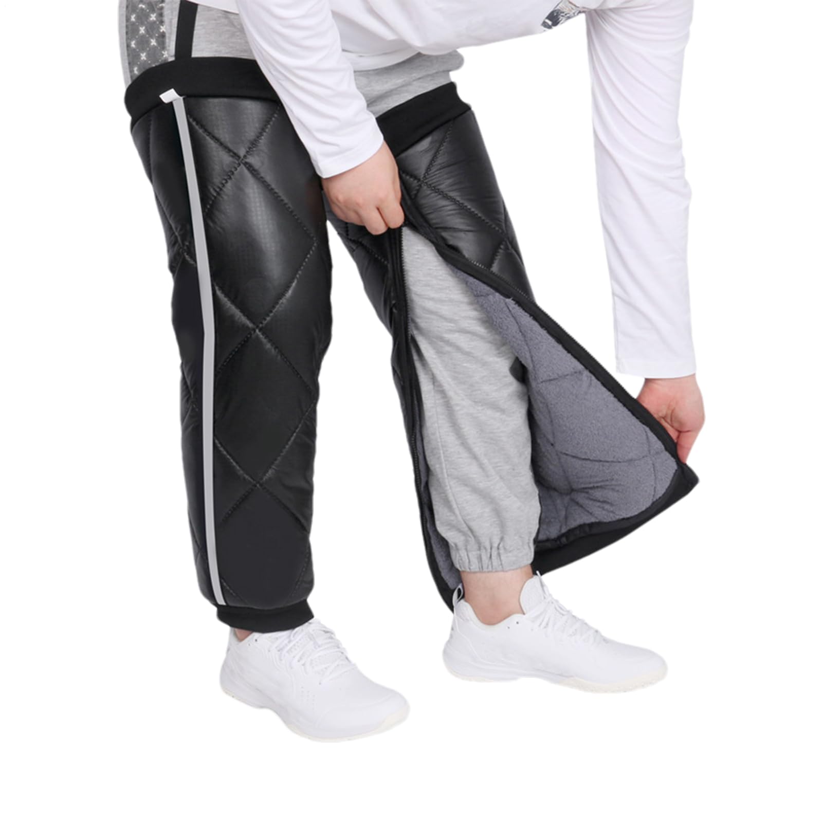 Rodilleras de invierno para motocicleta, calentadores de rodilla, cálidos, gruesos, resistentes al viento, resistentes al frío, para deportes al aire libre, mujeres, hombres, personas mayores