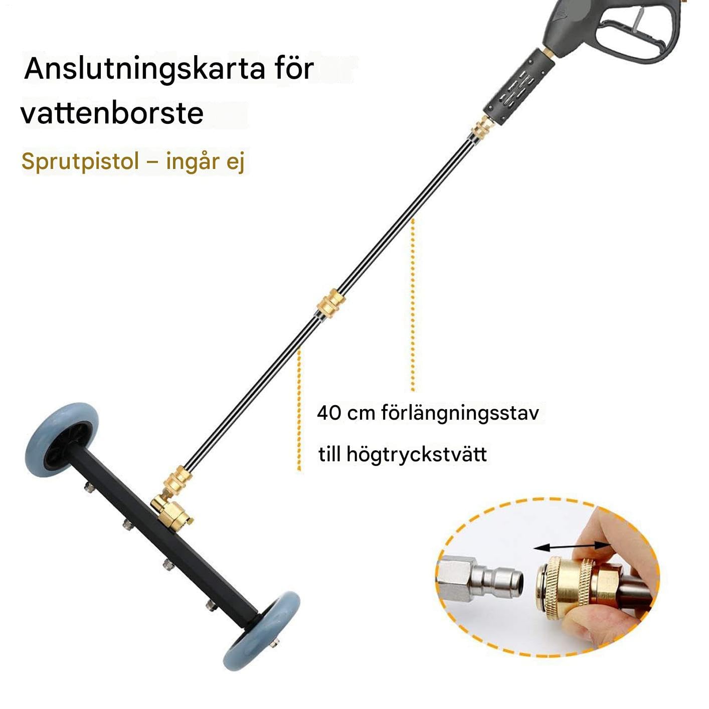 Hidrolimpiadora Bajo Del Coche Adaptador Limpiador Con Boquilla De Presion | De Bajos 40 Cm Para Chasis Hormigón Entrada Plataforma Suelo Jardín