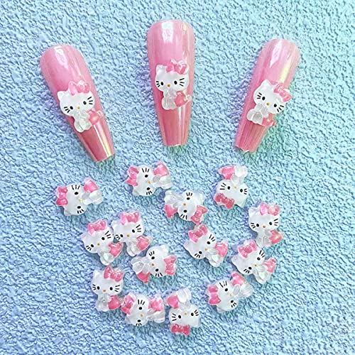 40 Pcs Cartoon Nail Charms 3D Kawaii Nail Art Supplies Kawaii Cat Nail Design Charms Cartoon Nails Decals For Acrylic Nails Flatback Resin Nail Art Rhinestones For Women Girls Cute Nail Decorations #TOP5