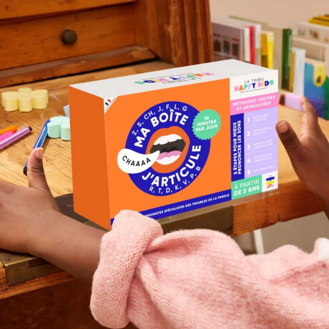 Kit éducatif d'Articulation Ma Boîte J'articule - Jeux et Exercices pour Apprendre à prononcer les Sons - Dès 2 Ans