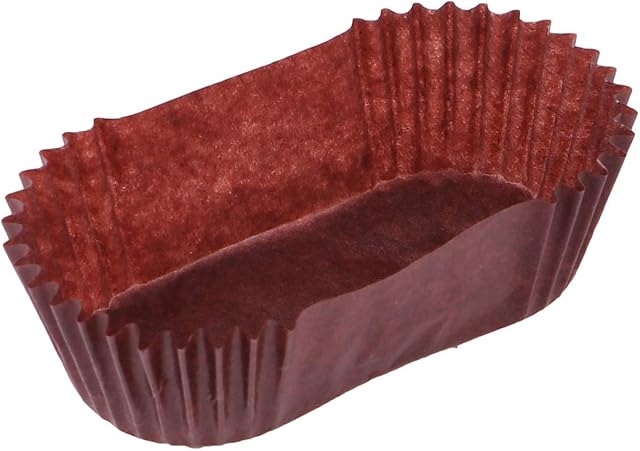 DOITOOL Loaf Tin Liners Straight Baking Paper, Mini Loaf Tin Cake Liners, Mini Loaf Cake Cases Disposable for Cupcakes Breads Muffins and Candies (7.3 x 3.5 x 2.5 cm/Chocolate)