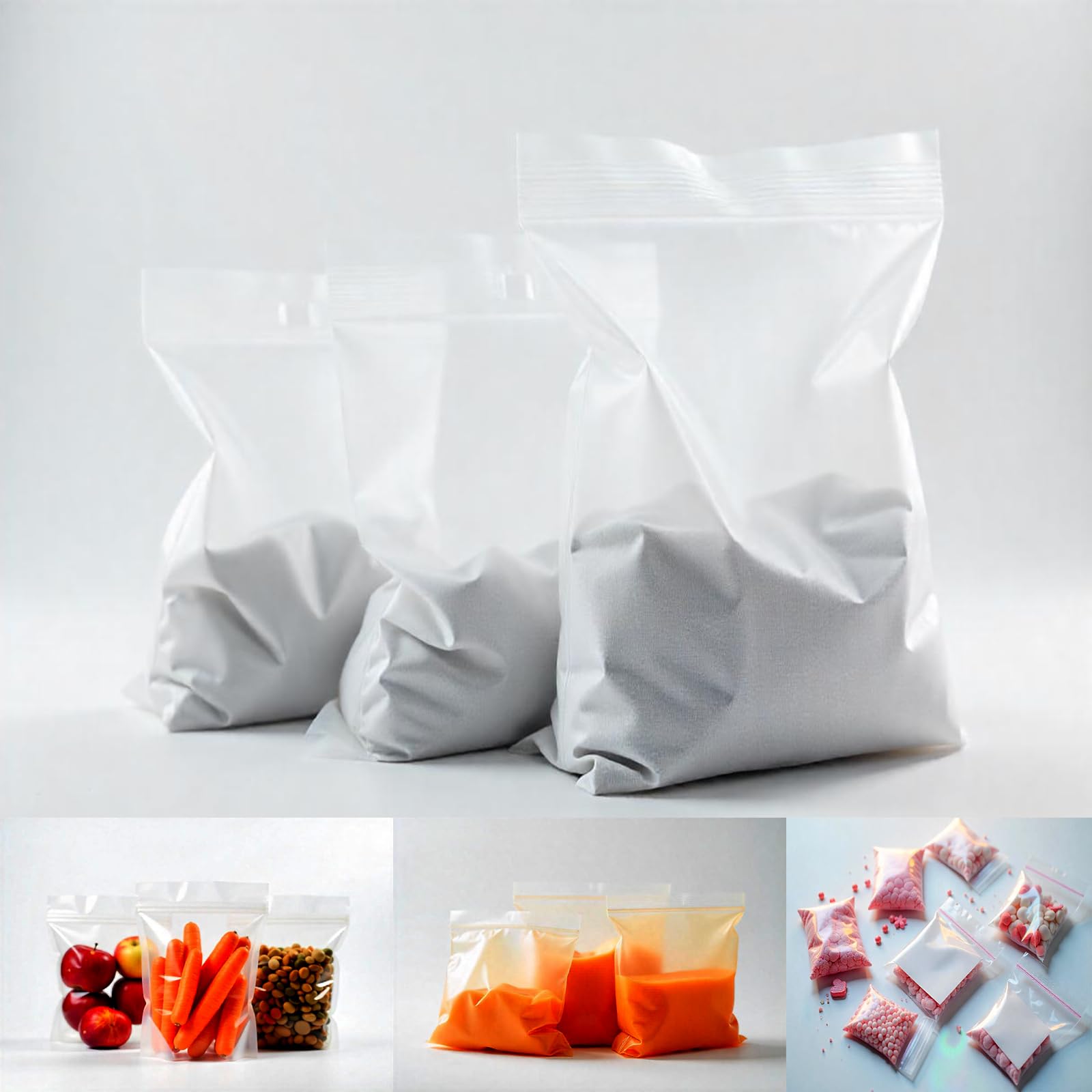 200x Clear Grip Seal Bags 3 x 3.25 Inch (76 x 83 mm) - Zip Lock Resealable Plain Grip Seal Plastic Polythene Packaging Bags for Food, Storage, Beads, Screws