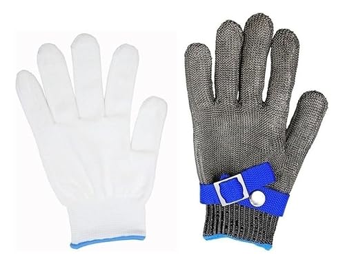 Luva De Segurança Malha Aço Inoxidável Açougueiro Ferramentas Cortantes Jardingem Anti Corte Alta Pr