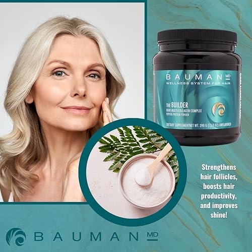 Miniatura 3 de BAUMAN MD The Builder - Proteína en polvo de péptido de colágeno, formulado por expertos y recomendado por médicos para apoyar un cabello saludable,