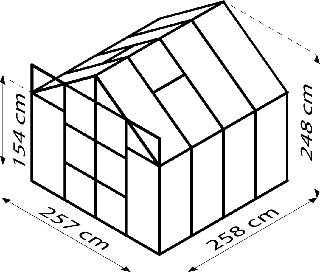 Vitavia Gewächshaus Uranus 6700", schwarz, 6,7 m², 3 mm ESG | Wetterfestes & stabiles Treibhaus | Perfekt für Gemüse & Pflanzen | Robust & langlebig