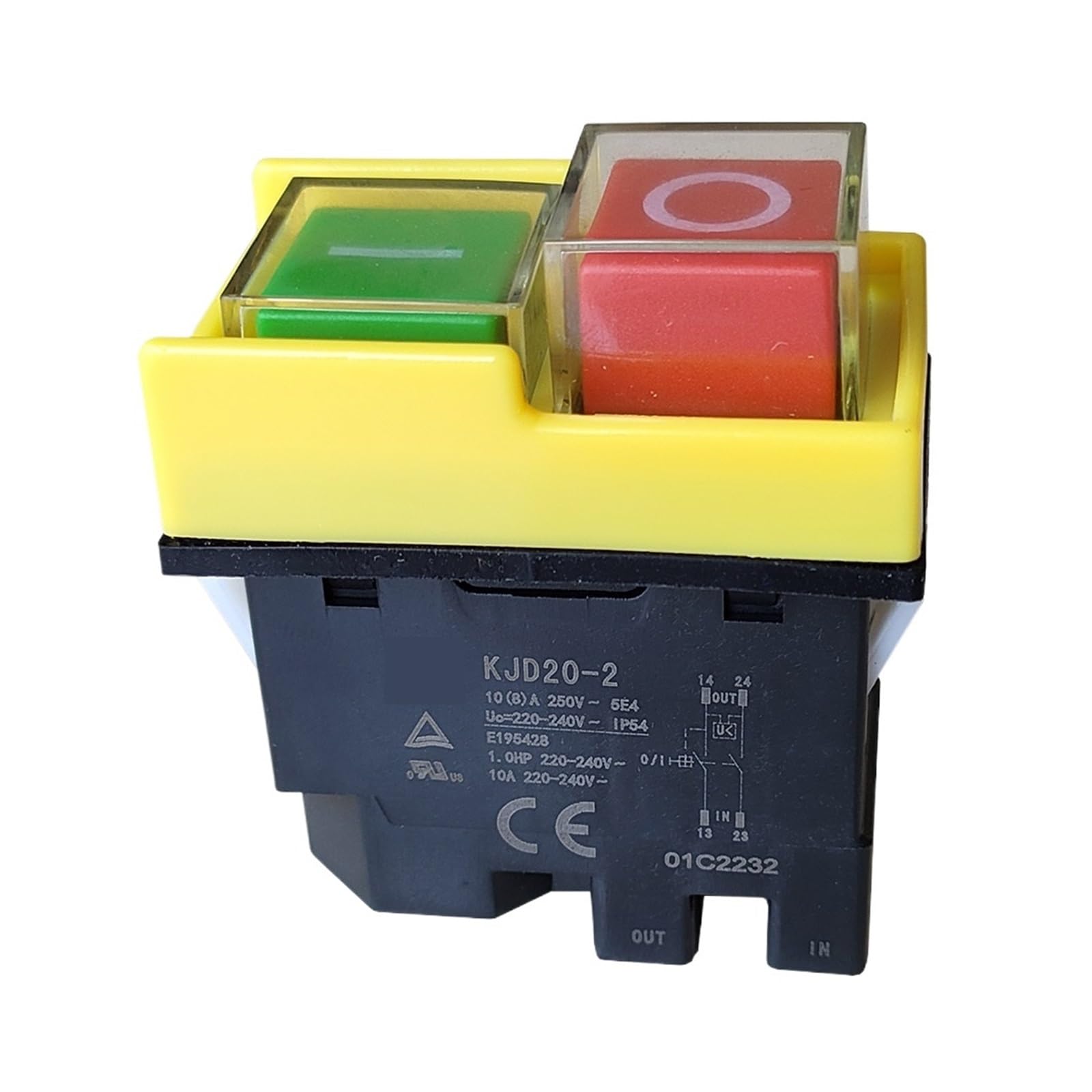 Interrupteur bouton-poussoir étanche KJD20-2 10A AC 120V/250V