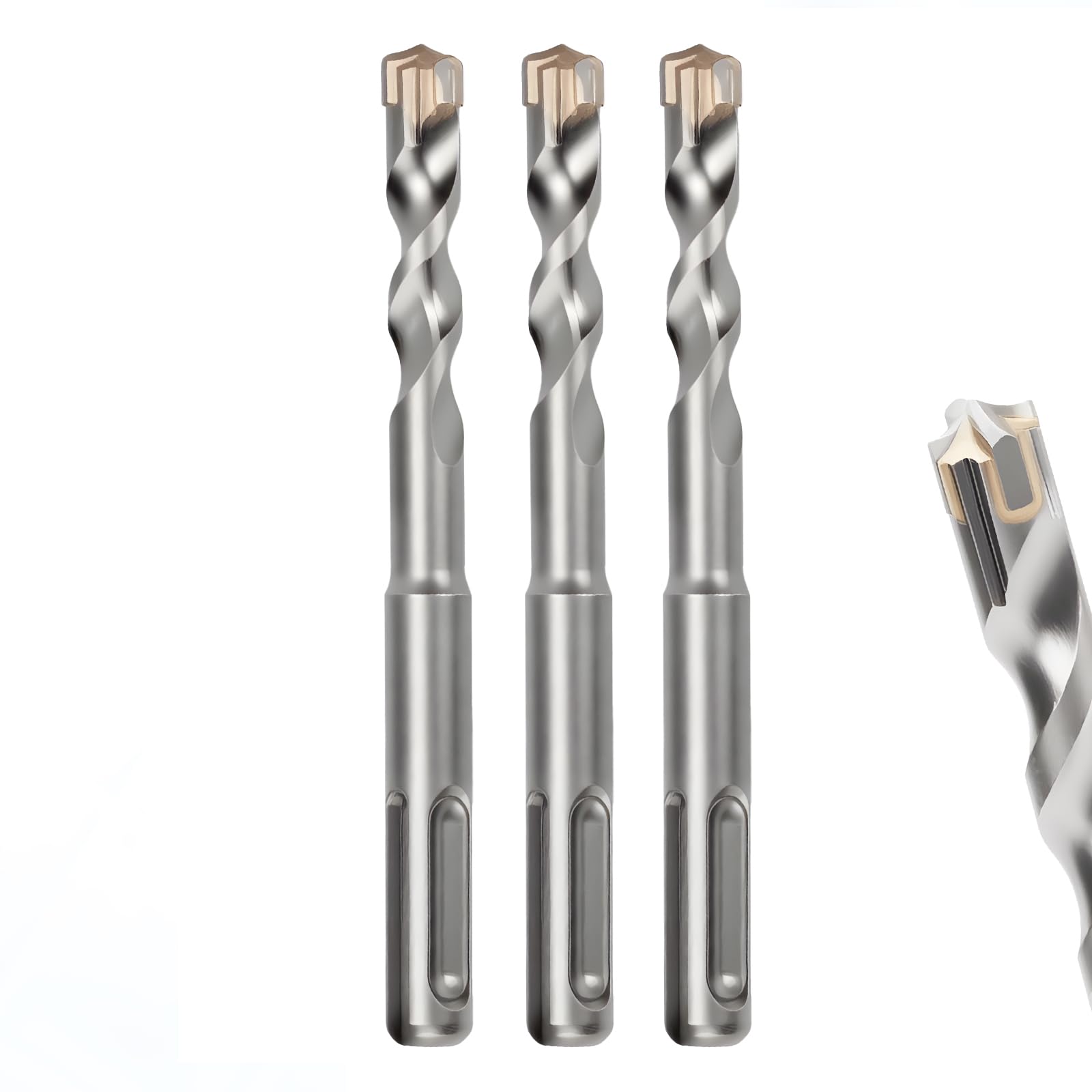 MOXPIFY 3PCS 8mm Masonry Drill Bits 110mm Long, Hammer SDS Drill Bit for Reinforced Concrete, Brick Walls, SDS Plus Shank (8mm x 110mm x 3) โ image 1
