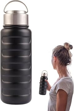 Water Bottle Insulated Vacuum Wide Mouth Portable 24 Oz