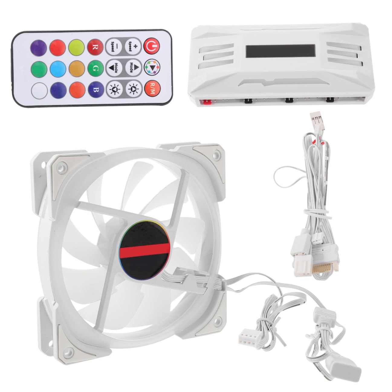Ventilador de Refrigeración Rgb con Doble Anillo para PC Silencioso Marco Doble Iluminación Lateral Controlador Argb Incluido Ventilador Ultra Silencioso para Caja y CPU