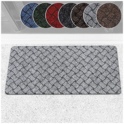 ANRO Schmutzfangteppich Matte Teppich Läufer Flurläufer Bodenbelag Schmutzfangläufer Sauberlaufmatte Fußmatte Melbourne Grau 50x100cm