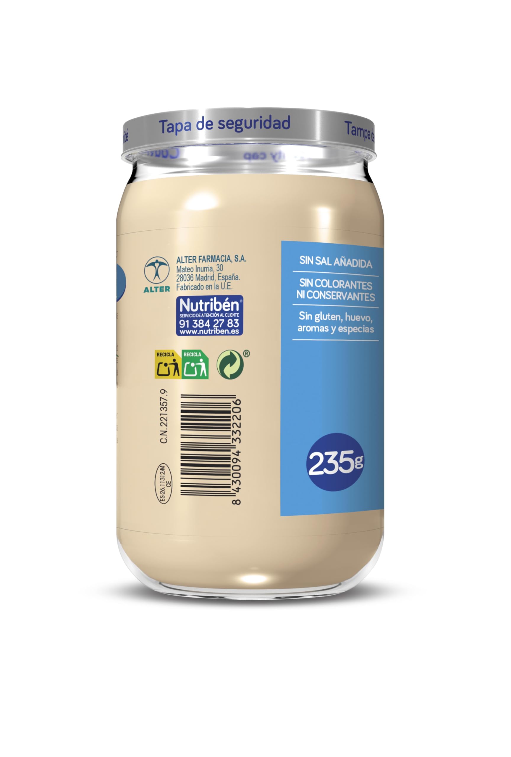 Nutribén Potitos Bechamel Lenguado Merluza 6x235g Sin Gluten 6 Meses