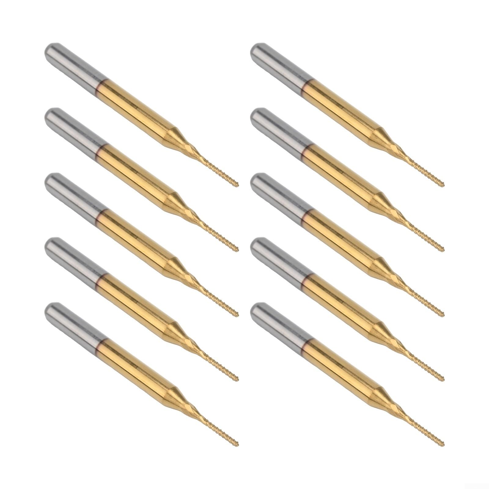 10 punte da incisione in carburo da 0,8 mm con gambo da 1/8", rivestite per fresa CNC per PCB, metallo, legno, plastica, di grado industriale