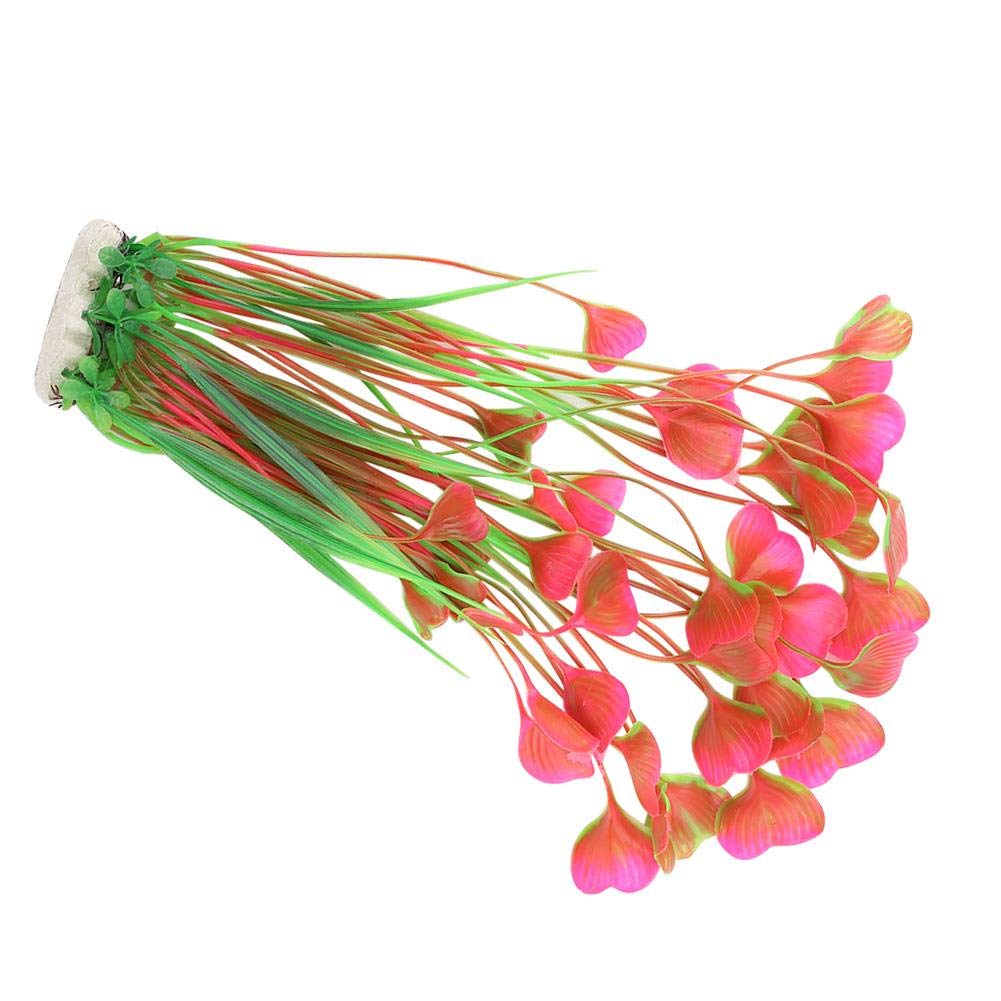 HEEPDD Plantes d'aquarium Aquatiques artificielles de Simulation, décorations de réservoir de Poissons en Plastique sous-Marin d'herbe d'eau de Plante pour l'aquarium(Rose)