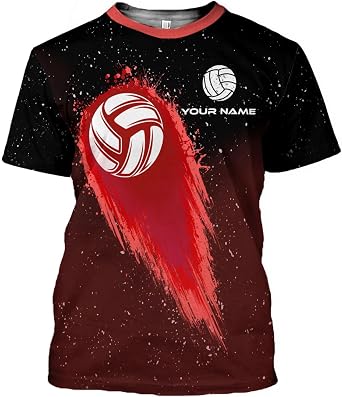 Custom Volleyball Shirts for Men, Volleyball T Shirts for Women, Personalized Name and Number Volleyball Player Clothes Gift
