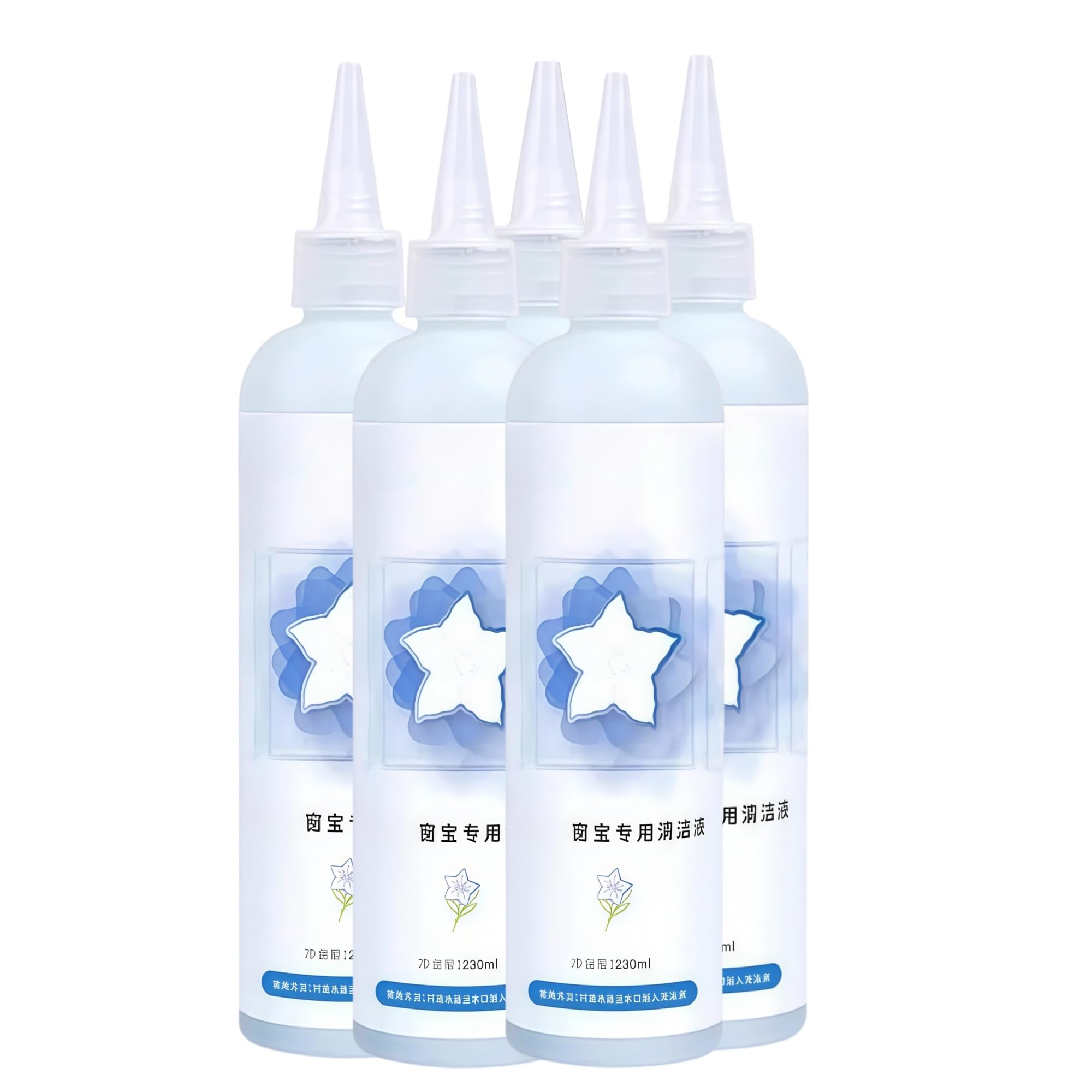 1-5 Flaschen à 230 ml Fensterreiniger, kompatibel mit ECOVACS. W1S W1 PRO W2 PRO Hellblauer Windspielduft Fensterputzroboter Spezialreinigungsflüssigkeit(230ML 5pc)