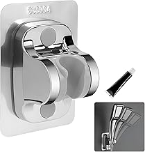 NVGVUP Soporte de ducha de mano sin taladrar, soporte para cabezal de ducha pegado en lugar de taladrar, ángulo ajustable, soporte universal para alcachofa de ducha con adhesivo