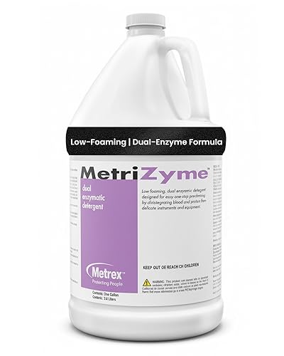 Metrex MetriZyme - Detergente enzimático dual - Limpiador enzimático para prelimpieza de instrumentos médicos, fórmula baja en espuma con