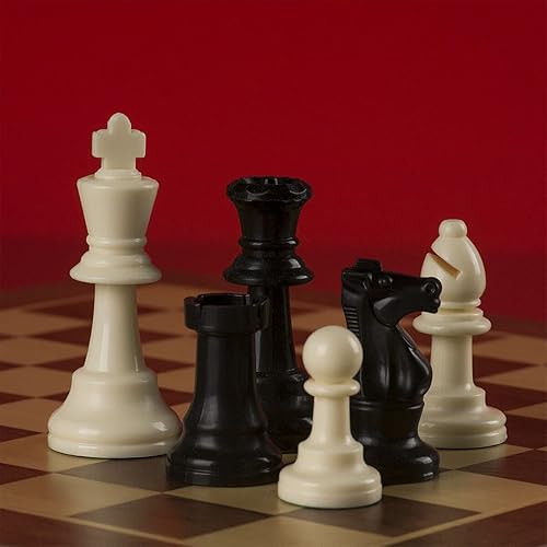 Miniatura 9 de Piezas de ajedrez de plástico con reinas extra, solo 34 piezas de ajedrez blancas y negras (3 pulgadas King, incluye bolsa de almacenamiento, gran