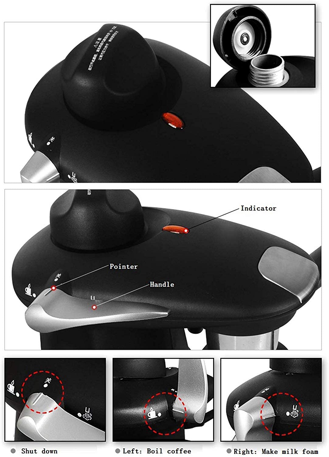 Cafetera expreso de 5 Bares, cafetera Profesional semiautomática con Vapor, Ideal para Preparar Latte, Moca y Capuchino.