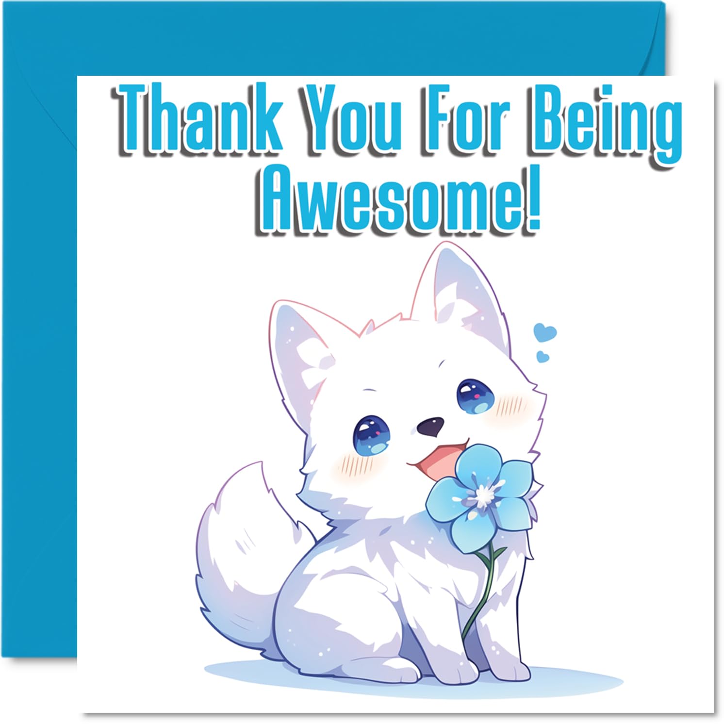 Cute Arctic Fox Thank You Card for Boys Girls - Awesome Animals - Thankyou Cards for Son Nephew Daughter Grandson, 145mm Thank You So Much Appreciation Greeting Cards