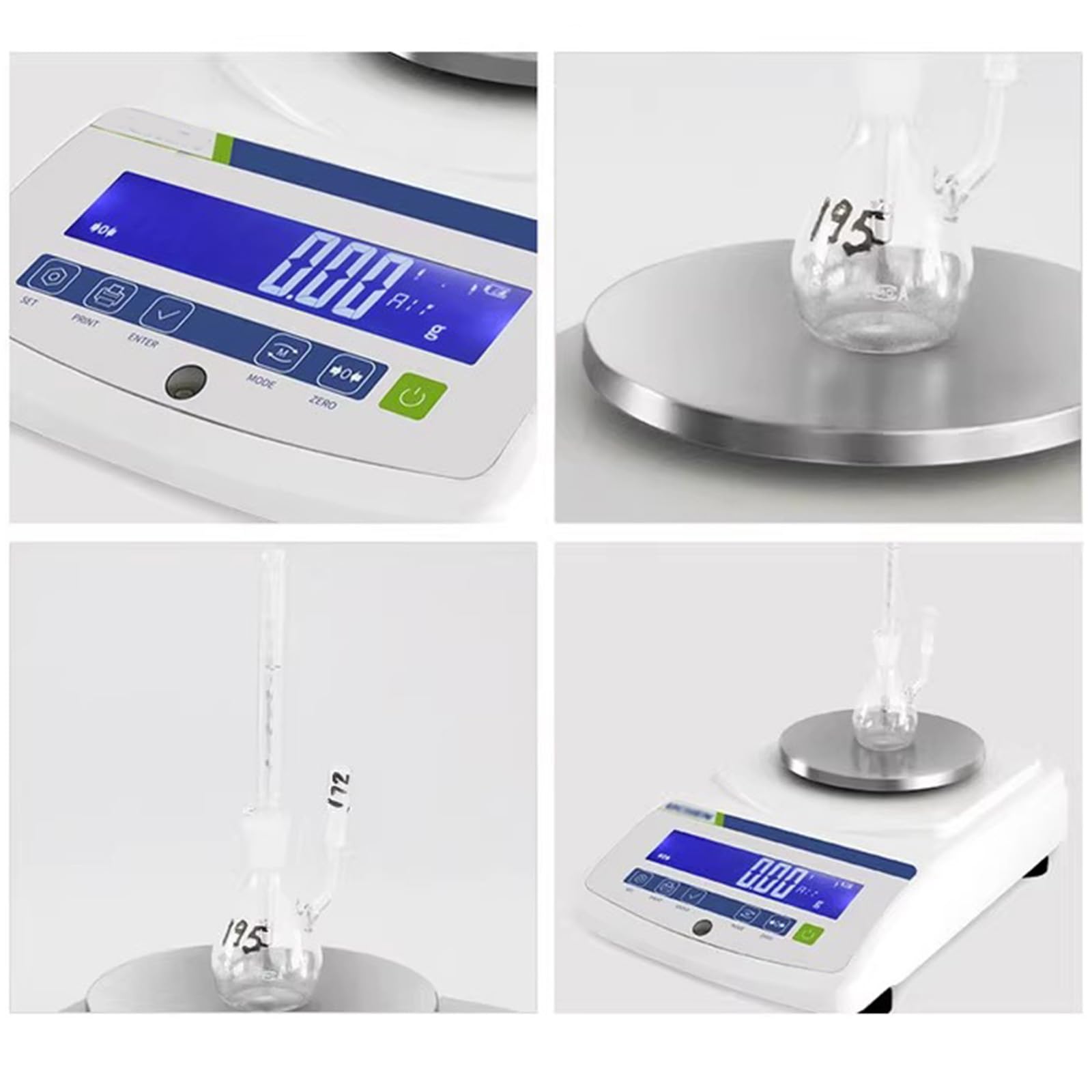 Densimètre solide 300 g/0,01 g hydromètre à particules avec plate-forme en acier inoxydable, écran LCD, sortie de données pour caoutchouc, plastique, ciment, céramique, pierre