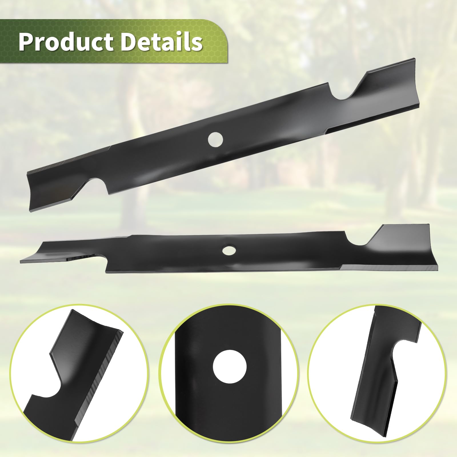 Keycci Cuchillas de cortacésped 115-9650-03 de repuesto para T oro 115-4999, 115-4999-03 para cubierta T oro de 54 pulgadas, cuchillas de mantillo compatibles con T oro Titan ZX5400 ZX5420 MX5400,