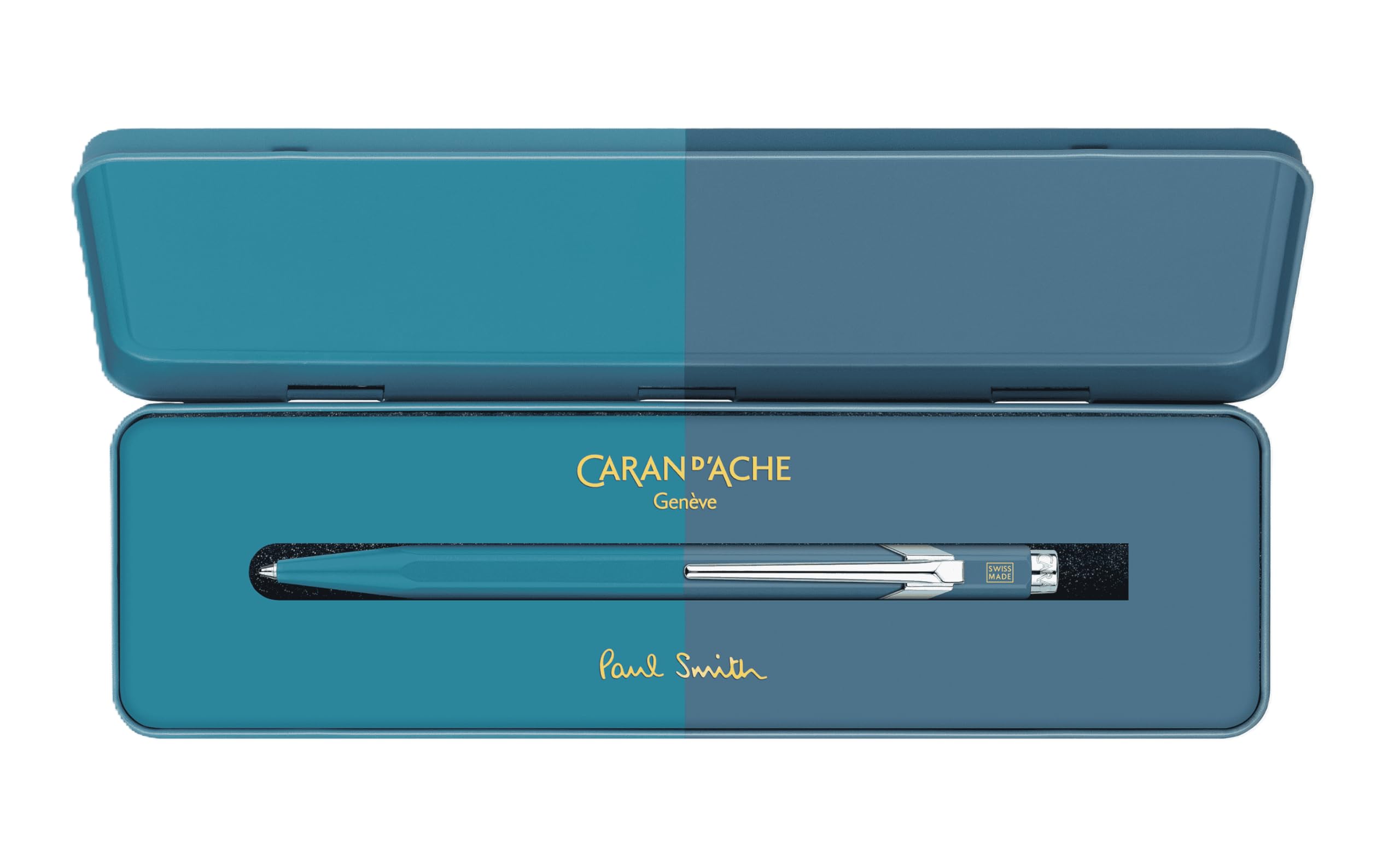 Caran d'Ache Paul Smith V4 Mechanical Pencil, Cyan Steel, Cyan Blue & Steel Blue