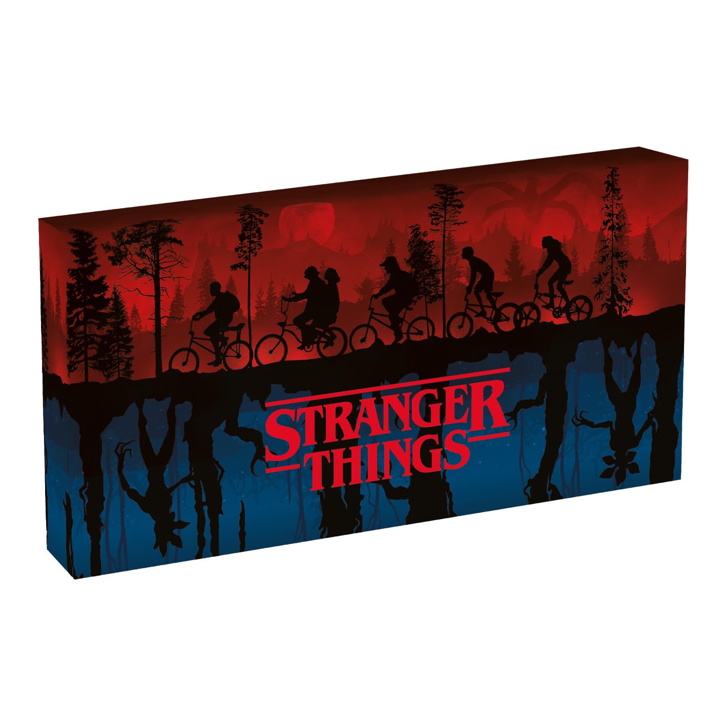 Pyramid Stranger Things Light Up Canvas 30cm x 15cm, LED Letterbox Wall Art, Illuminated Netflix Series Canvas for Fans