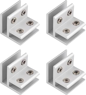 INCREWAY Glass Clamp, 4Pcs Adjustable 90 Degrees Glass Clips Aluminum Alloy Glass Shelf Support Bracket, Glass Holder Connector for 5-8mm Thick Glass