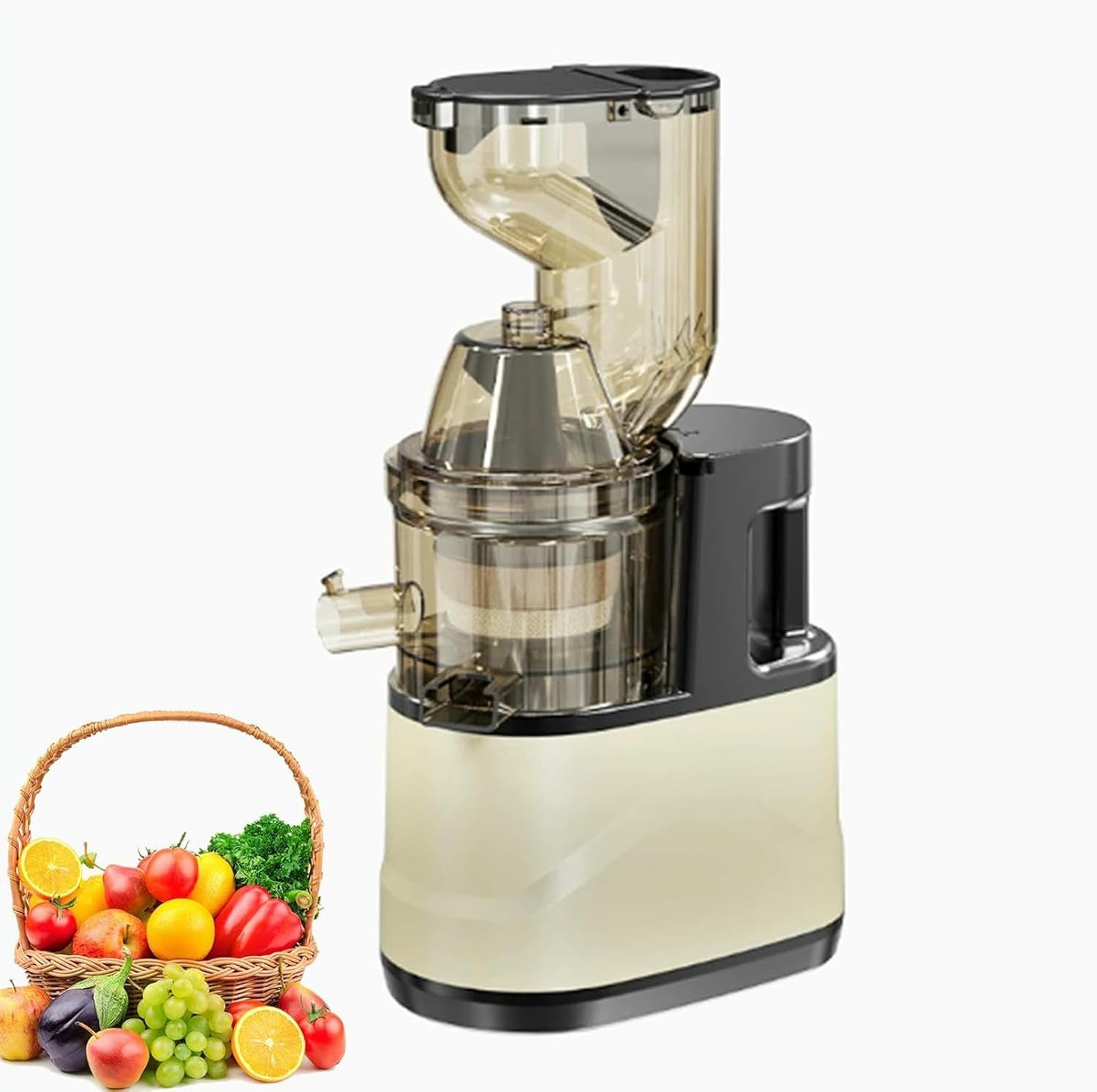 Cold Press Juicer, 1500Ml Large Capacity, Low Speed & Quiet, 2-Speed One-Touch Operation, High Juice Output for Whole Fruits & Vegetables-