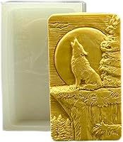 Vista 1 de Molde de silicona Wolf Moon para hacer jabón y resina de yeso de cera