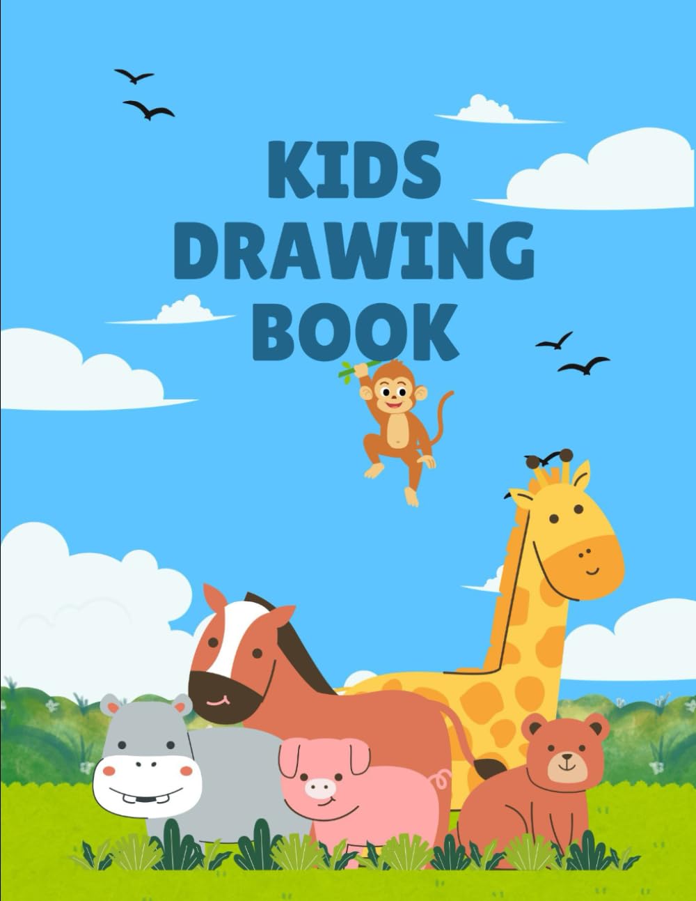 100 Animal Friends Coloring Book for kids: 100 Cute Animal Illustrations for Kids to Color and Enjoy