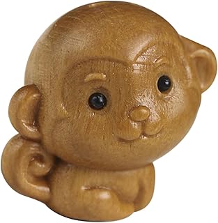 愛らしいモンキー キーチェーン ペンダント ウッドクラフト デコレーション ホーム オフィス 車 ユニーク 干支 猿 オーナメント 家族や友人へのプレゼント