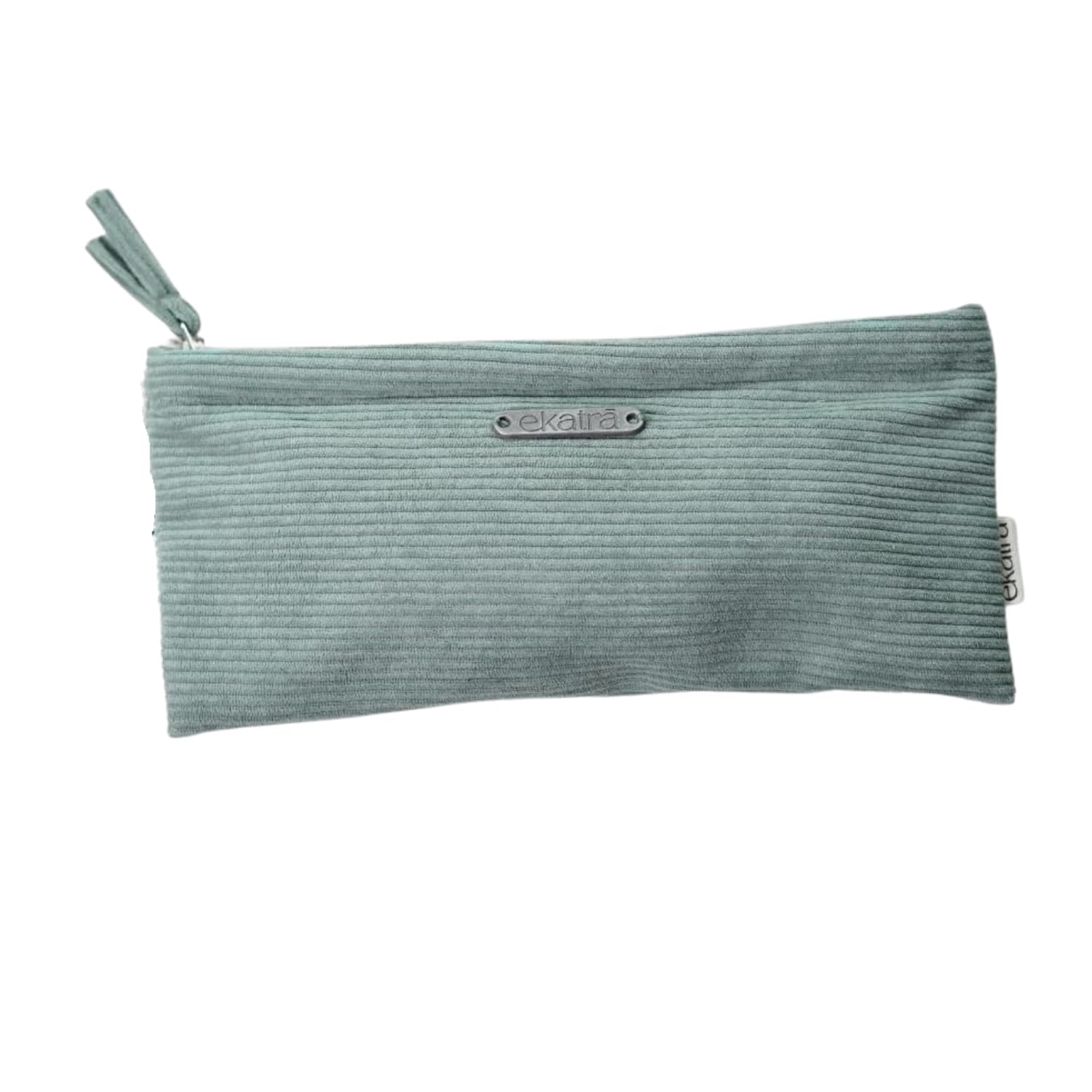 Ekatra Corduroy Small Pouch | 1 Big Pocket | Handcrafted | Multipurpose Cotton Travel Pouch - Sage-image-47