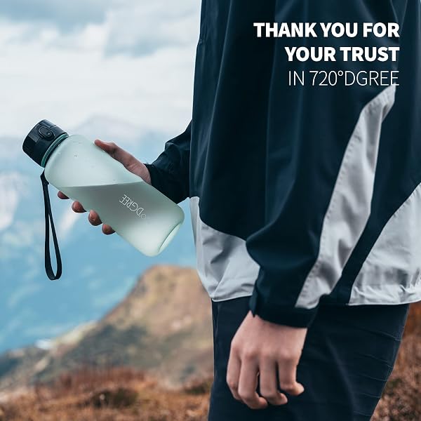 720°DGREE Botella Agua 1 Litro “uberBottle“ - Tamiz-Fruta, softTouch - Sin BPA, Prueba de Fugas, Reutilizable - Cantimplora, Water Bottle ideal para Deporte, Fitness, Gimnasio, Senderismo, Ciclismo - 4