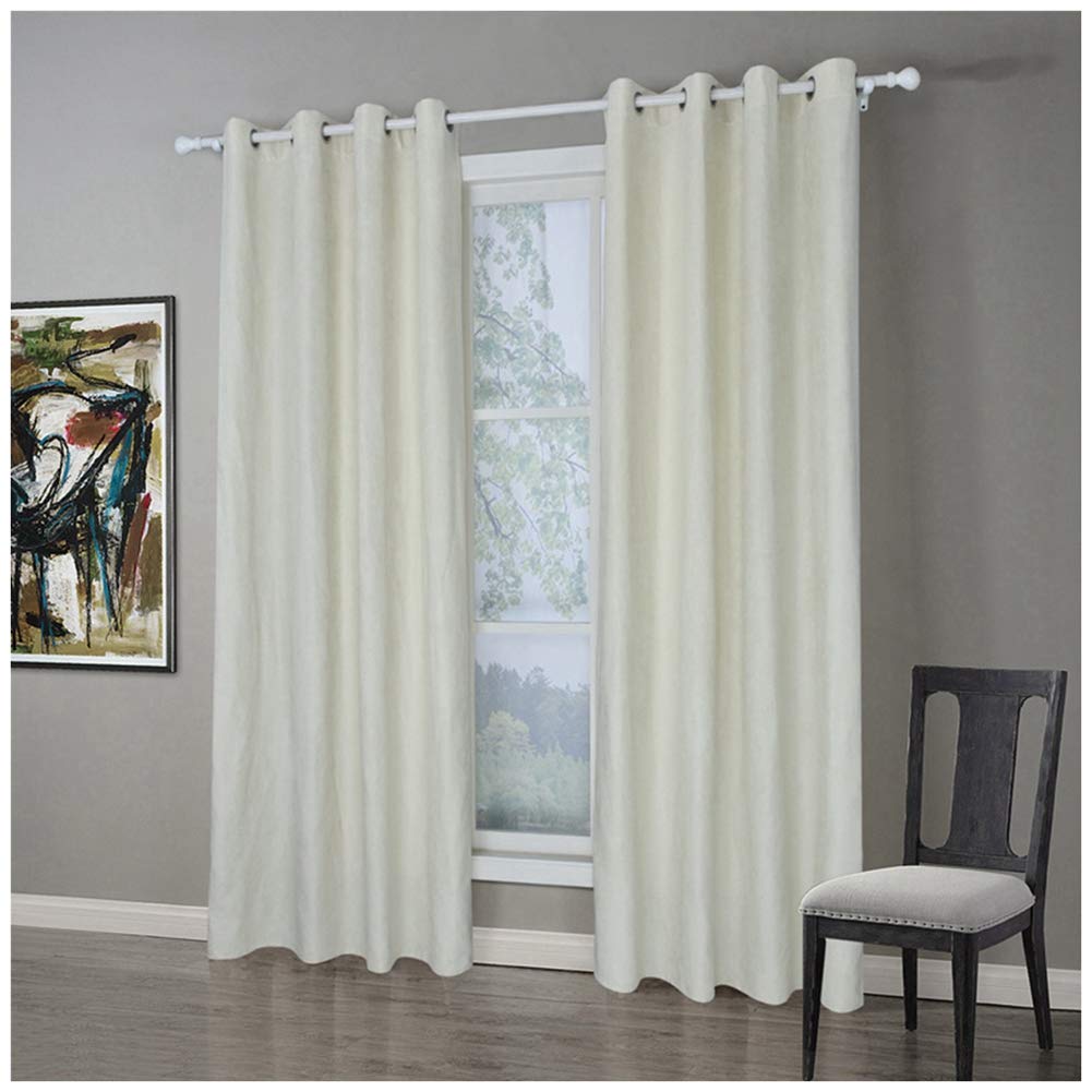 GUOCU Wide Blackout Curtains Privacy Room Darkening Panel Pencil Pleat Solid Curtain Apricot 55X62Inch (140X160CM) (1 Panel)