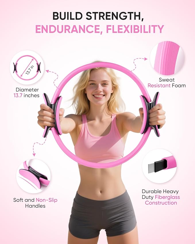 Kit de Pilates para el Hogar, Set de Equipo con Aro, Bandas y Pelota miniatura 3