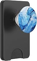 Vista 7 de PopSockets estándar PopGrip con piedra gemóloga calcedonia azul de ágata de hielo